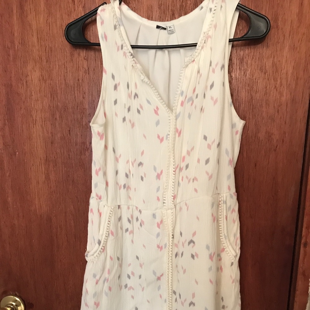 Q&A cream dress with purple/pink diamonds